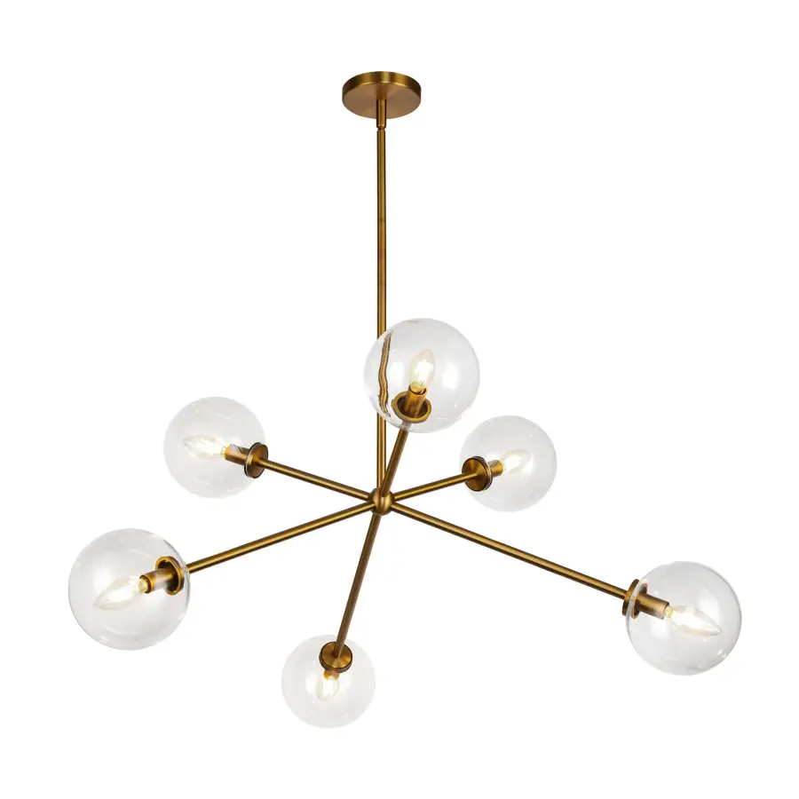 Cassia 40-Inch Chandelier in Matte Black with Clear Glass - Image 18