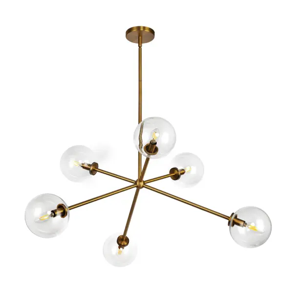 Cassia 40-Inch Chandelier in Matte Black with Clear Glass - Image 19