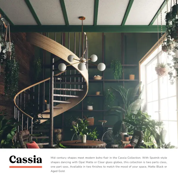Cassia 40-Inch Chandelier in Matte Black with Clear Glass - Image 21