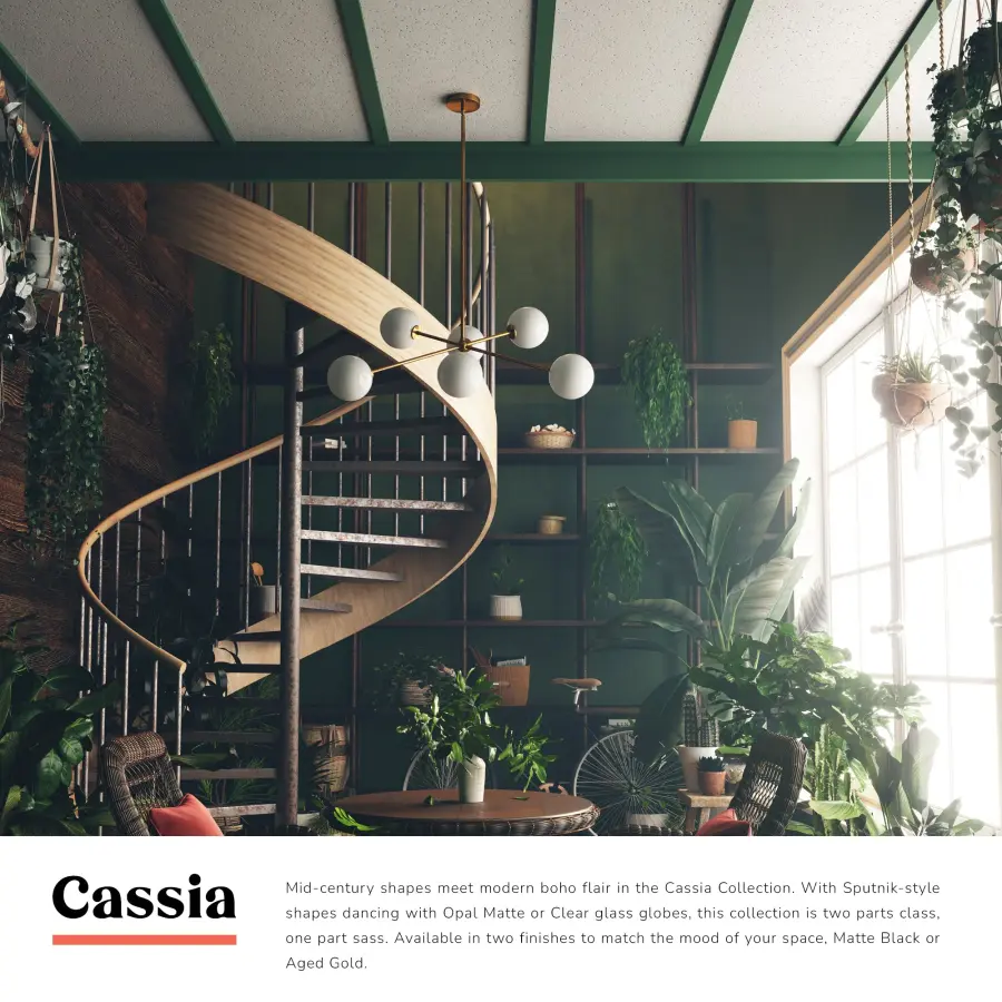 Cassia 40-Inch Chandelier in Matte Black with Clear Glass - Image 21