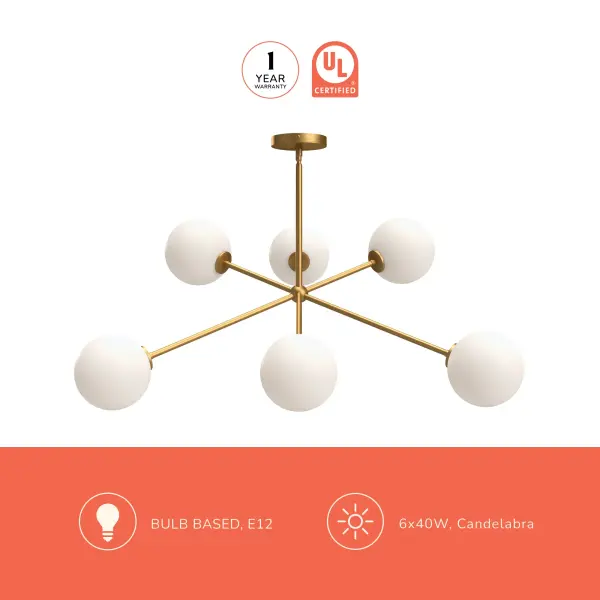 Cassia 40-Inch Chandelier in Matte Black with Clear Glass - Image 22