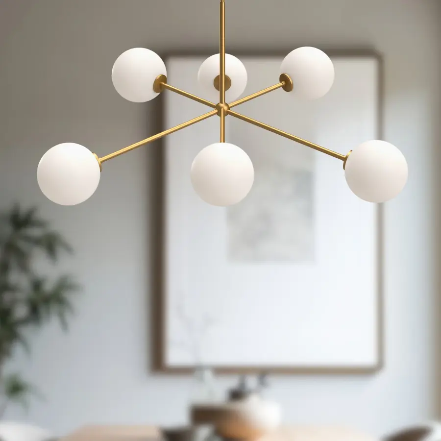 Cassia 40-Inch Chandelier in Matte Black with Clear Glass - Image 5