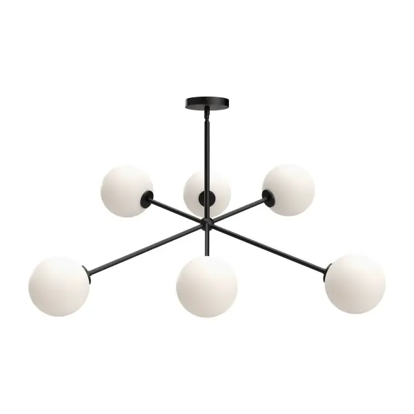 Cassia 40-Inch Chandelier in Matte Black with Clear Glass - Image 9