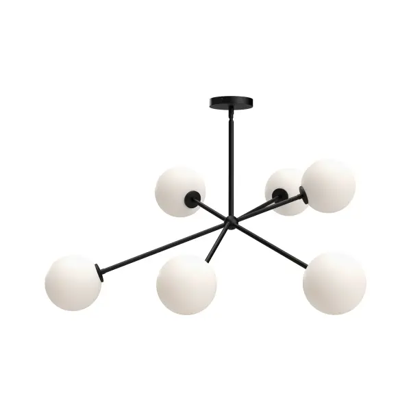 Cassia 40-Inch Chandelier in Matte Black with Clear Glass - Image 10