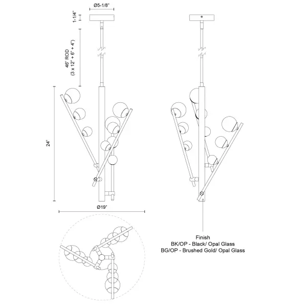 Cypress 3 Head Chandelier - Image 13