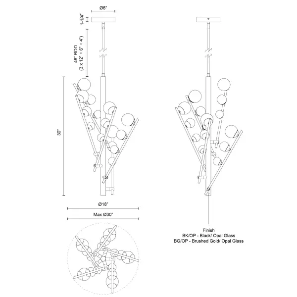 Cypress 5 Head Chandelier - Image 12