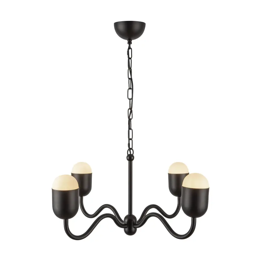 Effie 27-Inch Chandelier in Antique White with Opal Glass - Image 1