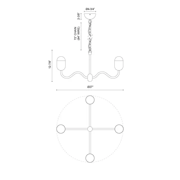 Effie 27-Inch Chandelier in Antique White with Opal Glass - Image 16