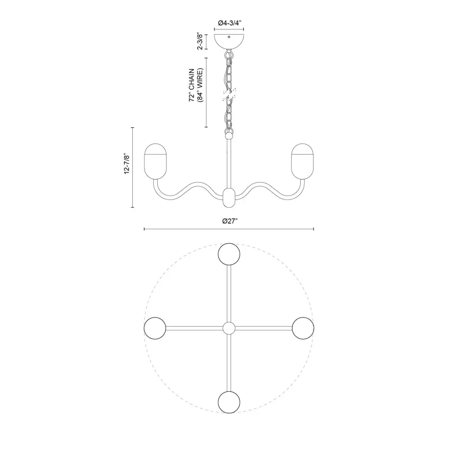 Effie 27-Inch Chandelier in Antique White with Opal Glass - Image 16