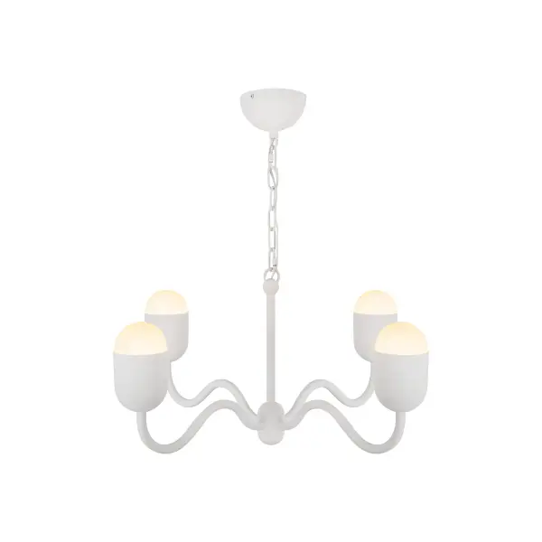 Effie 27-Inch Chandelier in Antique White with Opal Glass - Image 6