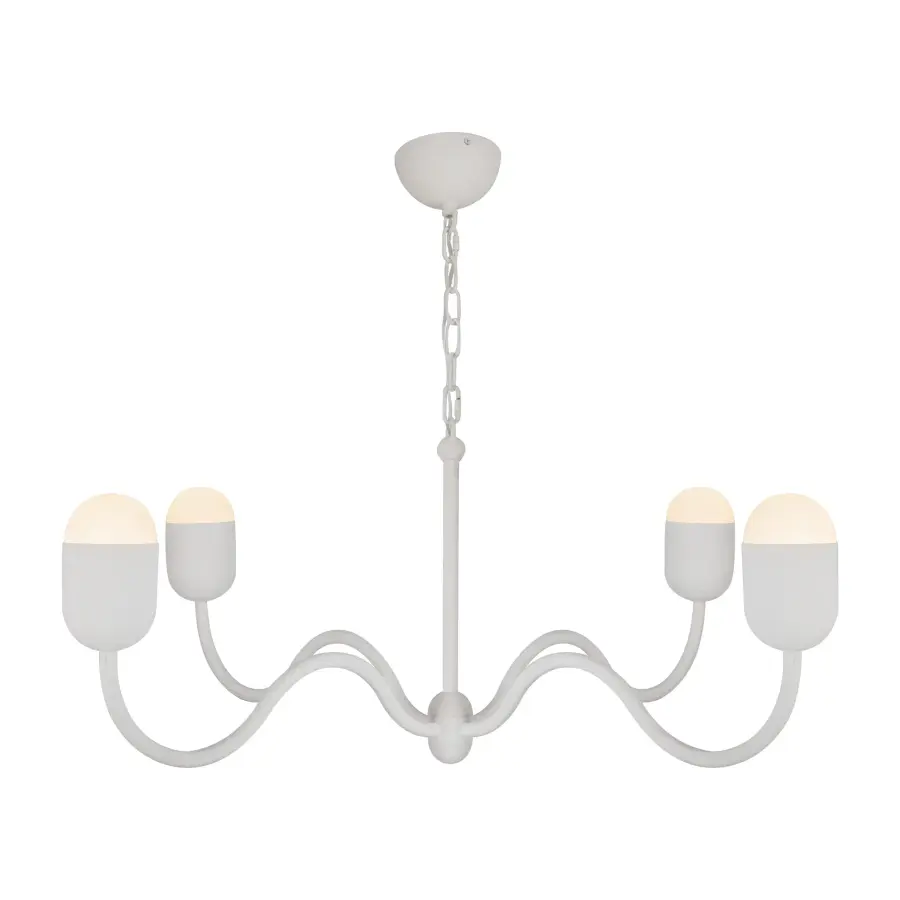 Effie 39-Inch Chandelier in Matte Black with Opal Glass - Image 1