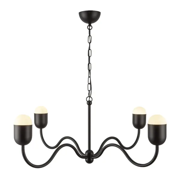 Effie 39-Inch Chandelier in Matte Black with Opal Glass - Image 12
