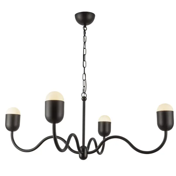 Effie 39-Inch Chandelier in Matte Black with Opal Glass - Image 13