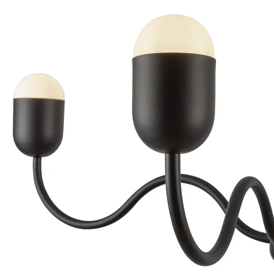 Effie 39-Inch Chandelier in Matte Black with Opal Glass - Image 14
