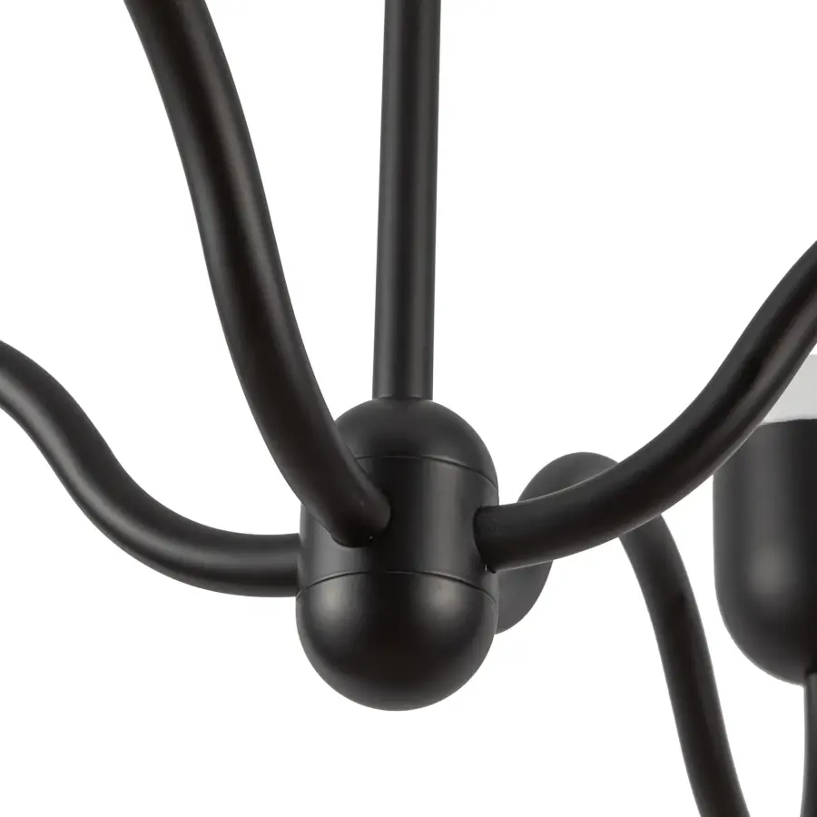 Effie 39-Inch Chandelier in Matte Black with Opal Glass - Image 15