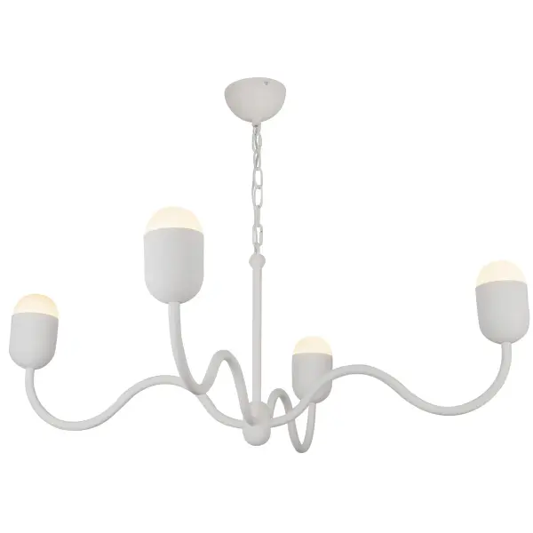 Effie 39-Inch Chandelier in Matte Black with Opal Glass - Image 3