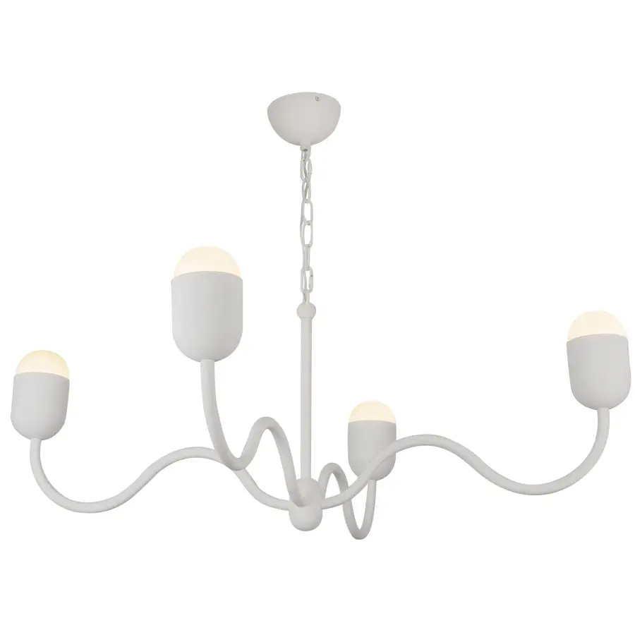 Effie 39-Inch Chandelier in Matte Black with Opal Glass - Image 3
