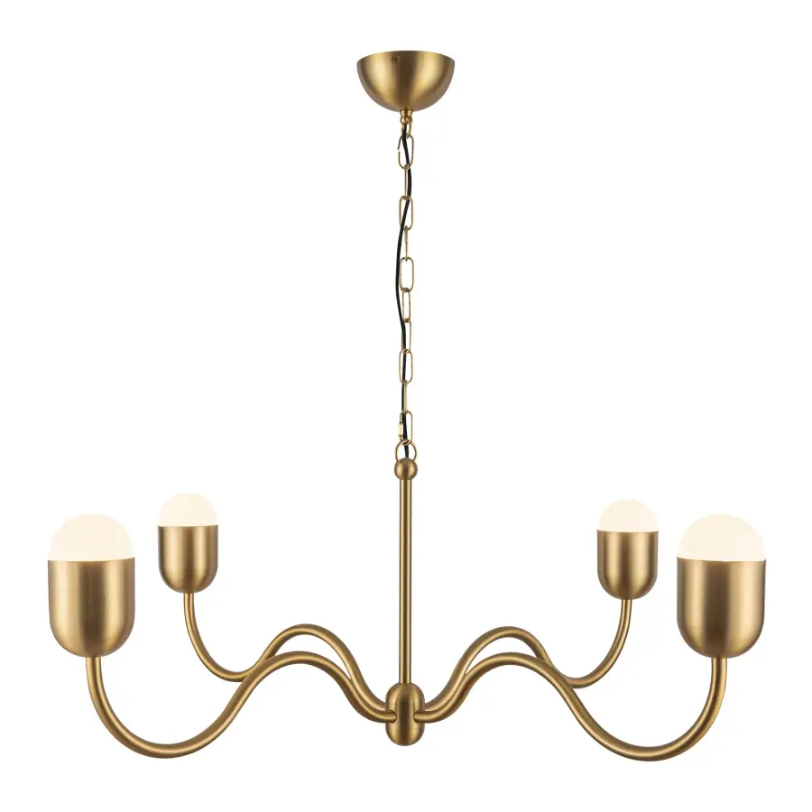 Effie 39-Inch Chandelier in Matte Black with Opal Glass - Image 7