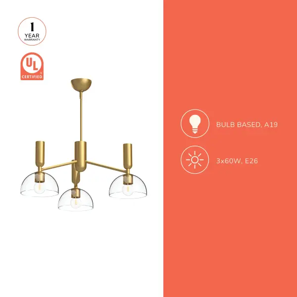 Jude 38-Inch Chandelier in Brushed Gold - Image 5