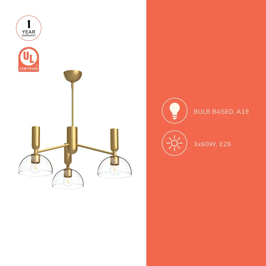 Jude 38-Inch Chandelier in Brushed Gold - Image 5