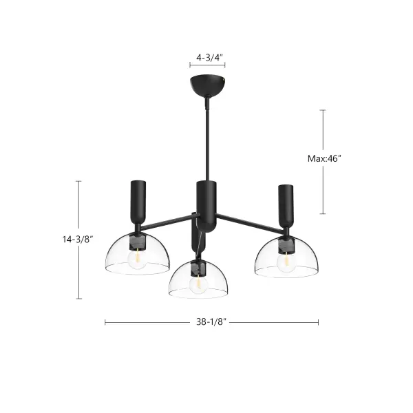 Jude 38-Inch Chandelier in Brushed Gold - Image 7