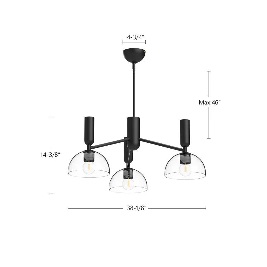 Jude 38-Inch Chandelier in Brushed Gold - Image 7