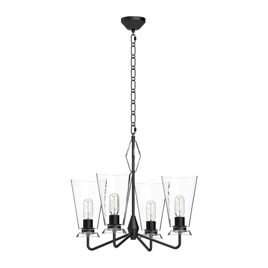 Salem 23-Inch Crystal Chandelier in Matte Black - Image 5