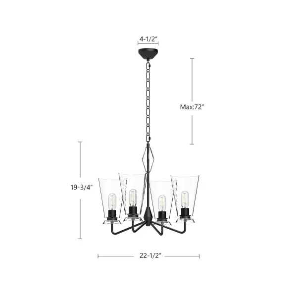 Salem 23-Inch Crystal Chandelier in Matte Black - Image 8