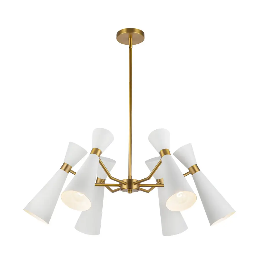 Blake 32-Inch Chandelier in Matte Black with Aged Gold - Image 1