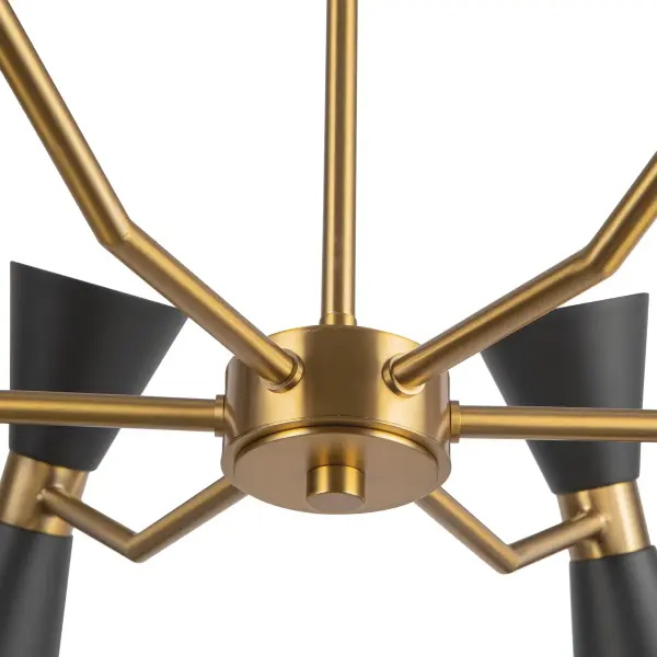 Blake 32-Inch Chandelier in Matte Black with Aged Gold - Image 11