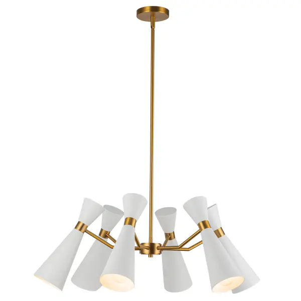 Blake 32-Inch Chandelier in Matte Black with Aged Gold - Image 3
