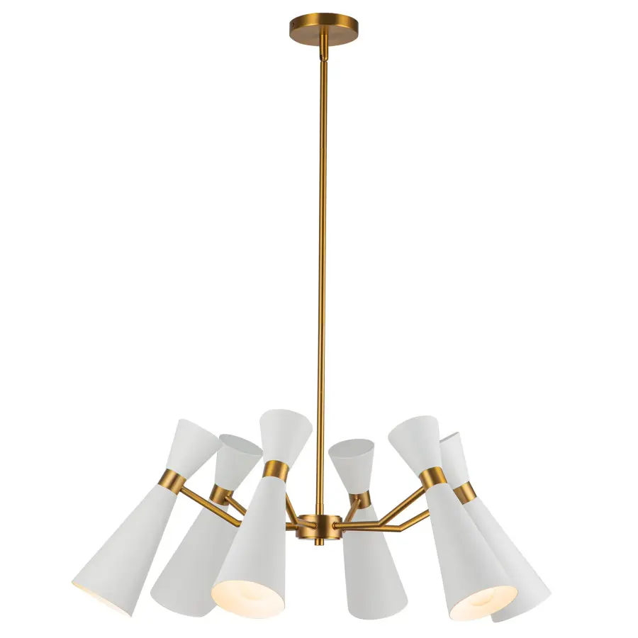 Blake 32-Inch Chandelier in Matte Black with Aged Gold - Image 3
