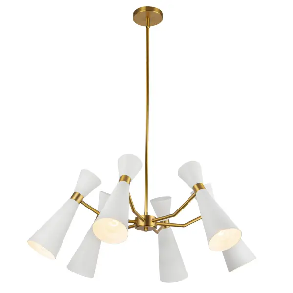 Blake 32-Inch Chandelier in Matte Black with Aged Gold - Image 4
