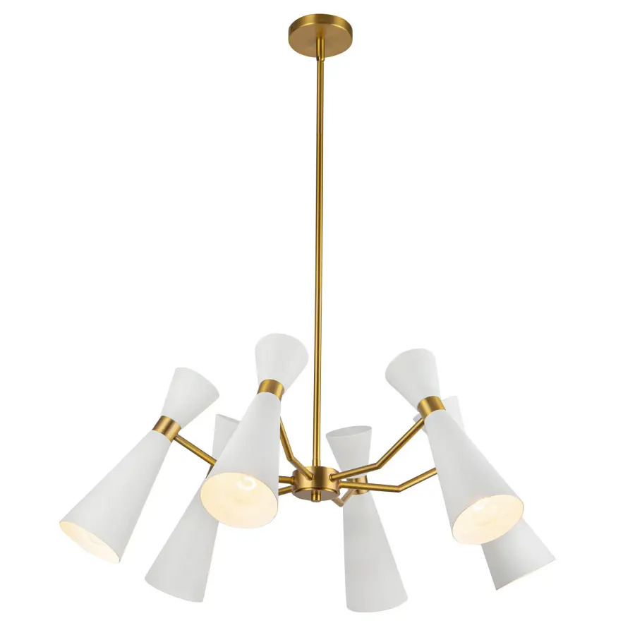 Blake 32-Inch Chandelier in Matte Black with Aged Gold - Image 4
