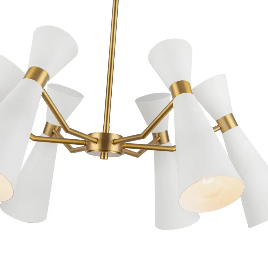 Blake 32-Inch Chandelier in Matte Black with Aged Gold - Image 5