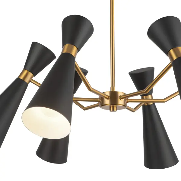 Blake 32-Inch Chandelier in Matte Black with Aged Gold - Image 10