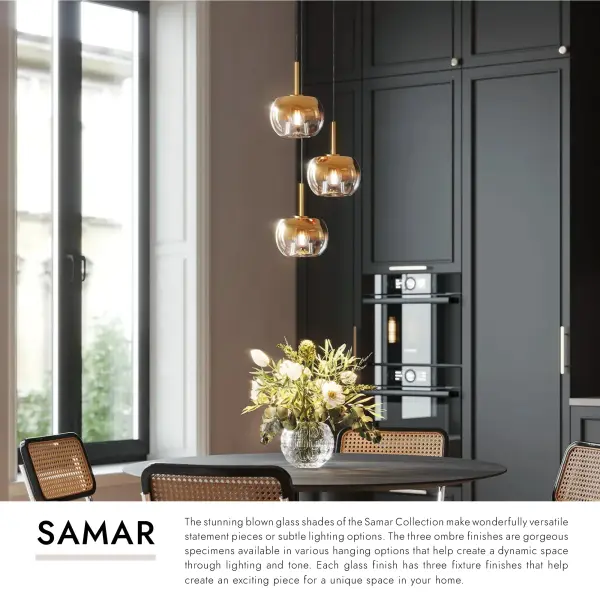 Samar 14-Inch Chandelier in Matte Black with Smoke Glass - Image 12