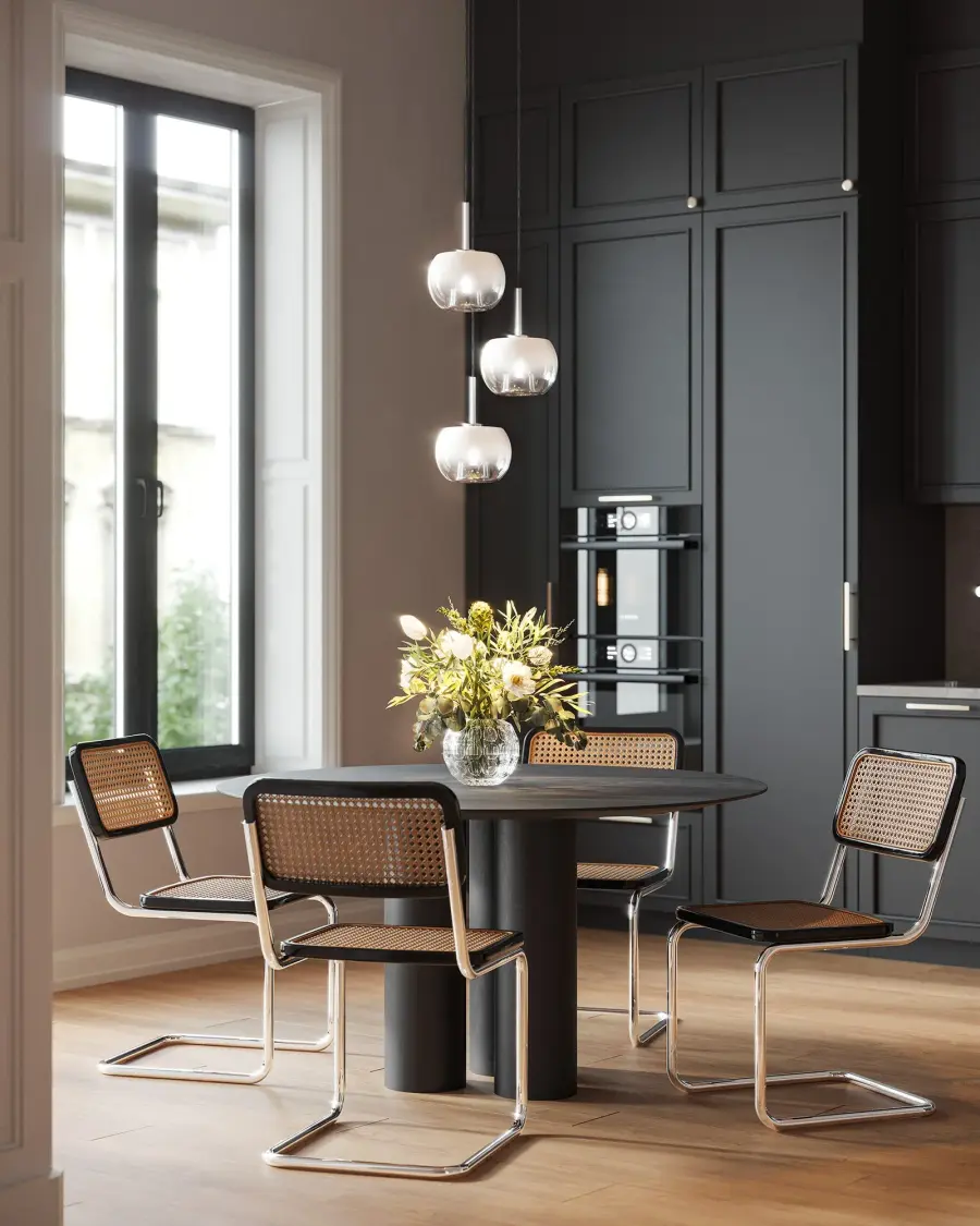 Samar 14-Inch Chandelier in Matte Black with Smoke Glass - Image 4