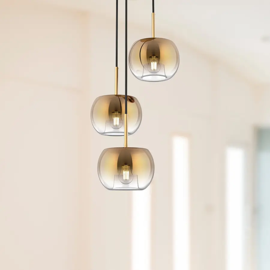 Samar 14-Inch Chandelier in Matte Black with Smoke Glass - Image 7