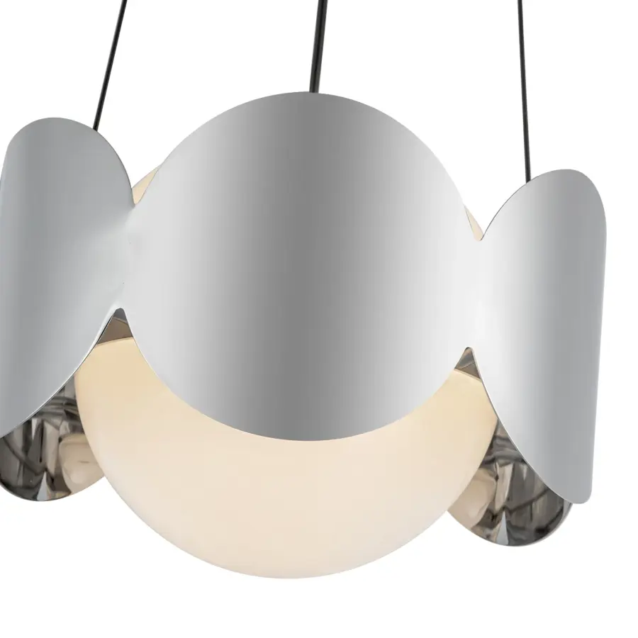 Ciel 10-Inch Chandelier in Matte Black with Opal Glass - Image 17