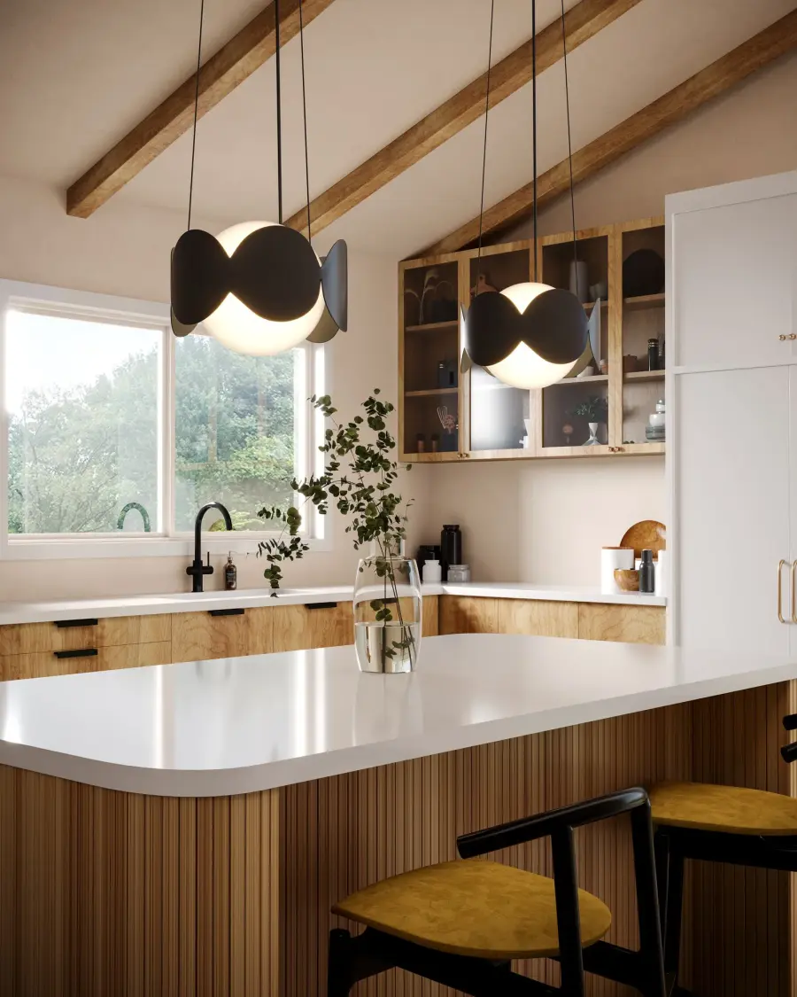 Ciel 10-Inch Chandelier in Matte Black with Opal Glass - Image 3
