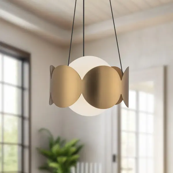 Ciel 10-Inch Chandelier in Matte Black with Opal Glass - Image 4