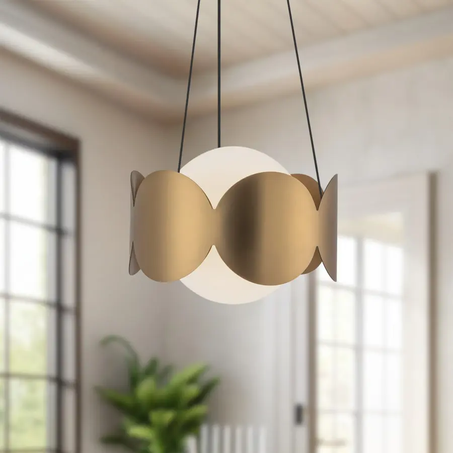 Ciel 10-Inch Chandelier in Matte Black with Opal Glass - Image 4