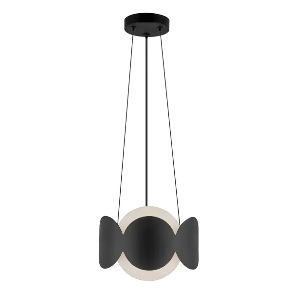 Ciel 10-Inch Chandelier in Matte Black with Opal Glass - Image 7