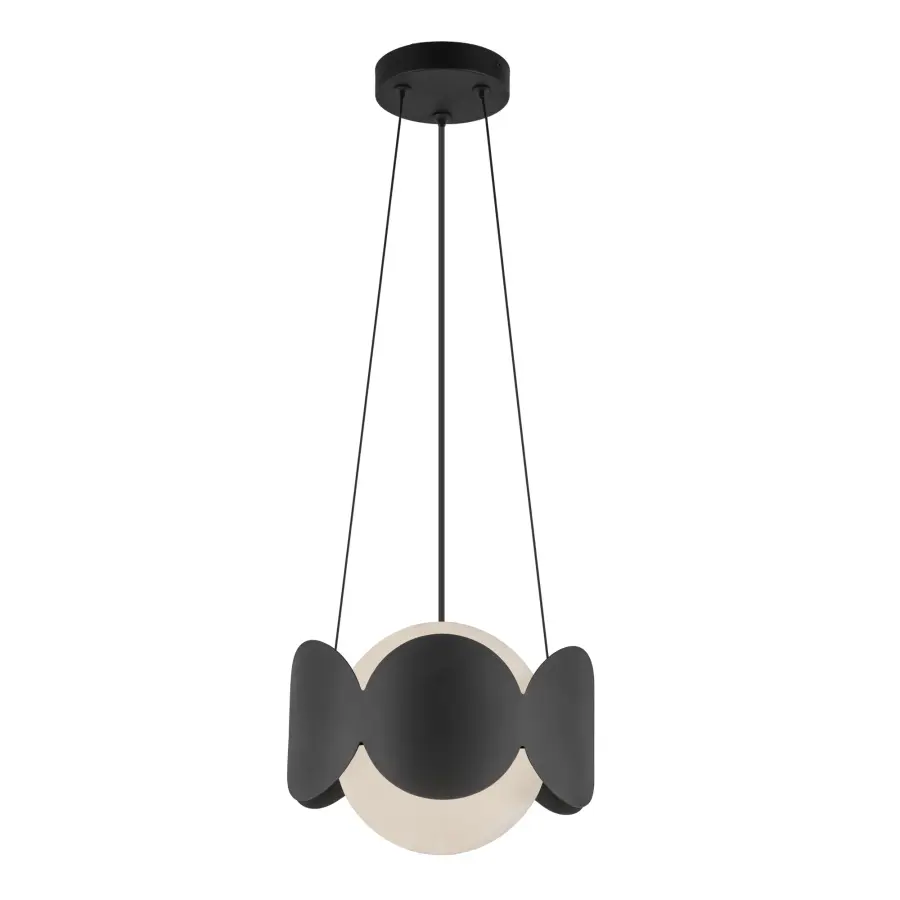 Ciel 10-Inch Chandelier in Matte Black with Opal Glass - Image 8
