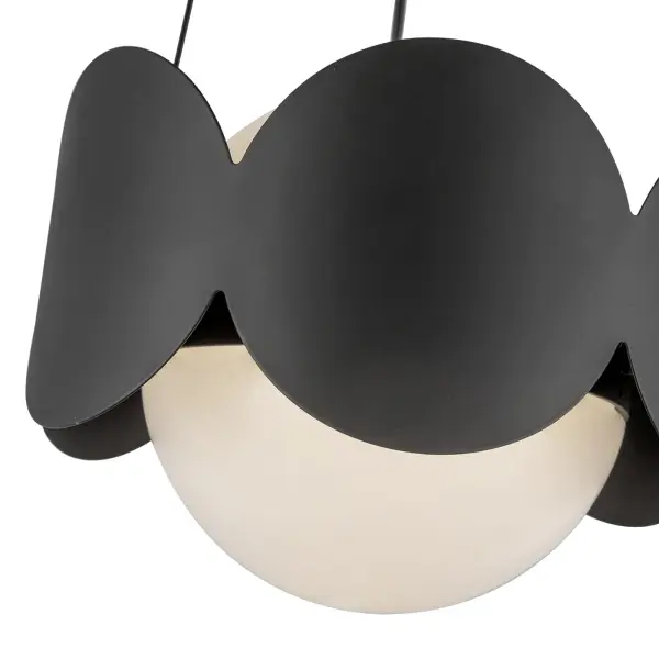 Ciel 10-Inch Chandelier in Matte Black with Opal Glass - Image 9