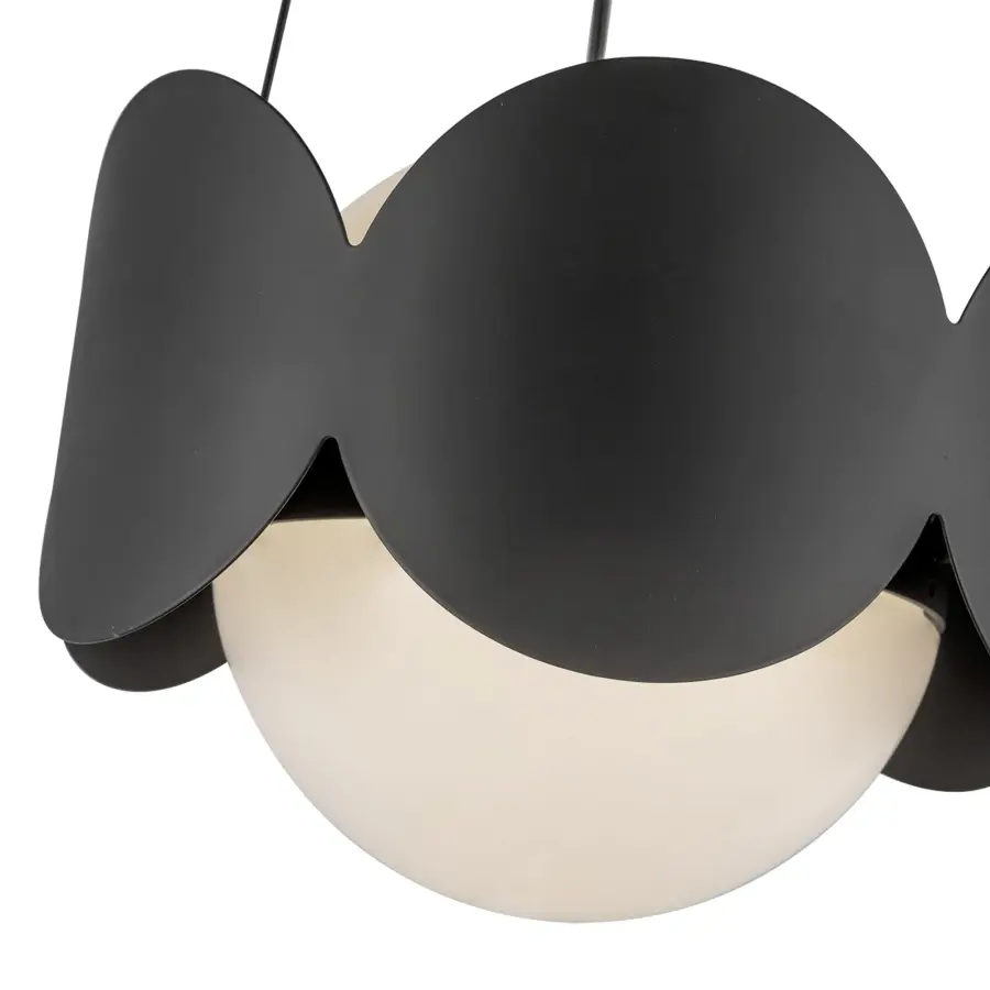 Ciel 10-Inch Chandelier in Matte Black with Opal Glass - Image 9