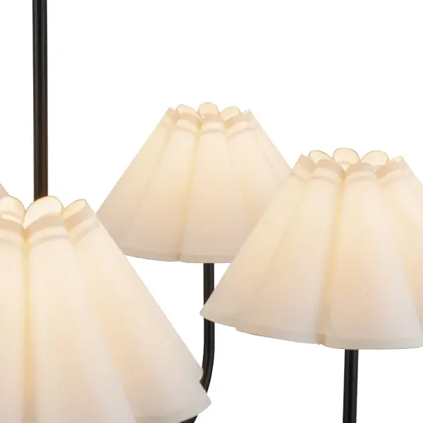 Rosemary 31-Inch Chandelier in Brushed Gold with Folded White Shades - Image 5