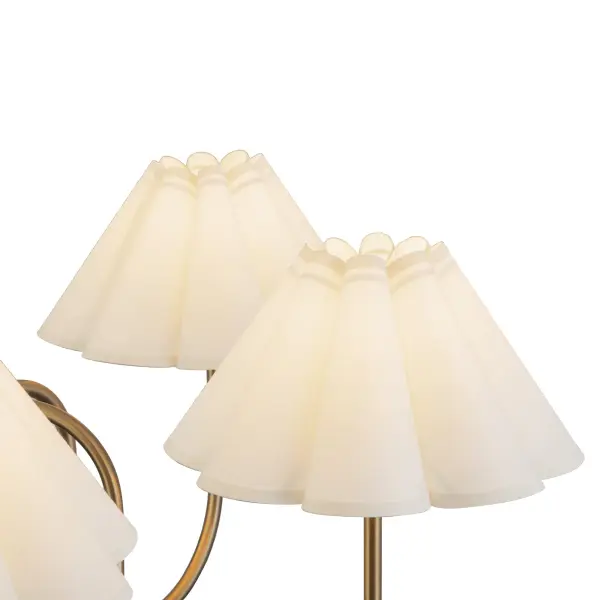 Rosemary 31-Inch Chandelier in Brushed Gold with Folded White Shades - Image 10