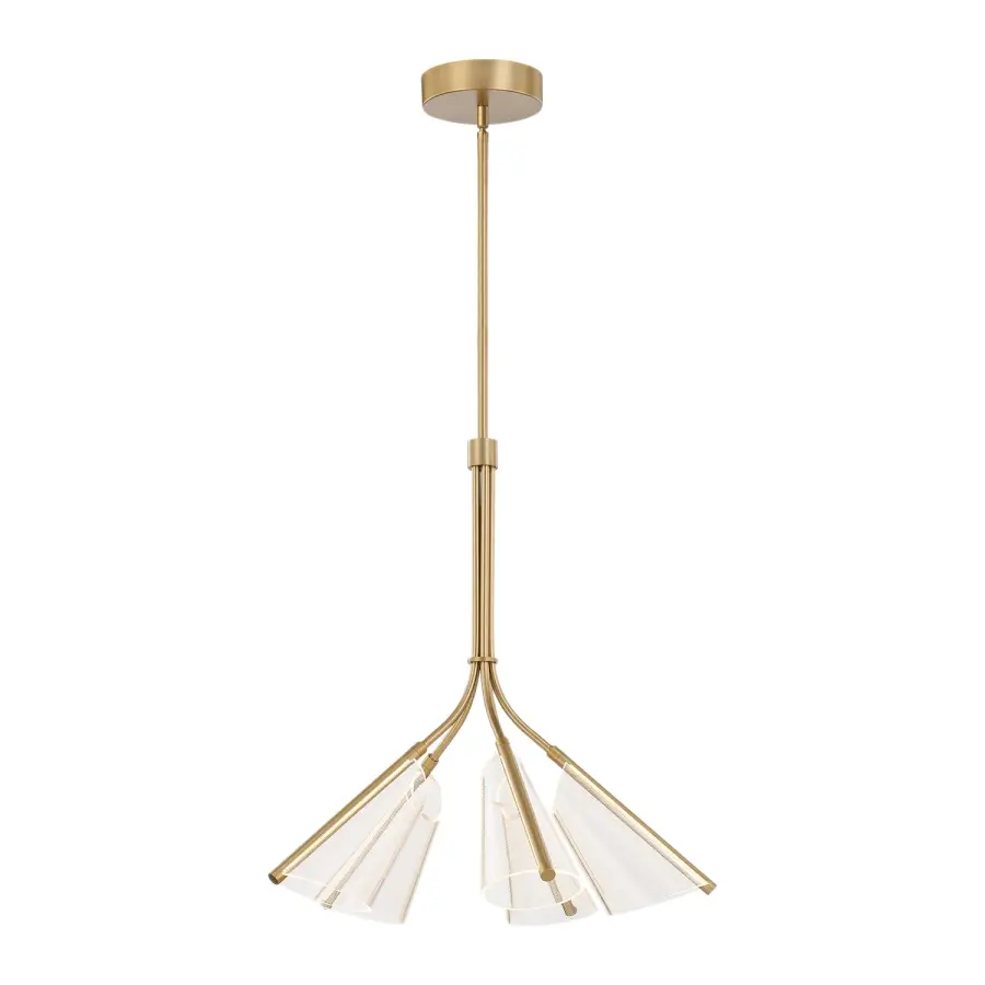 Striking Modern Chandelier with Edge-Lit Acrylic Shades - Image 1